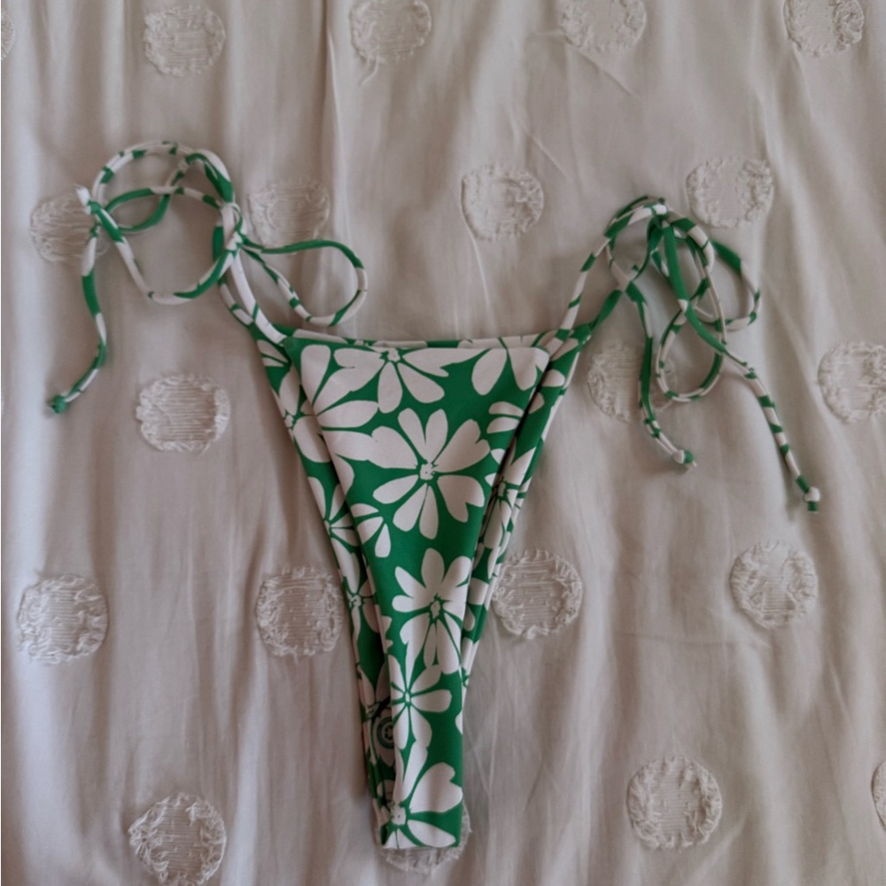 Skatie Green and White Floral String Bikini - Picture 7 of 11
